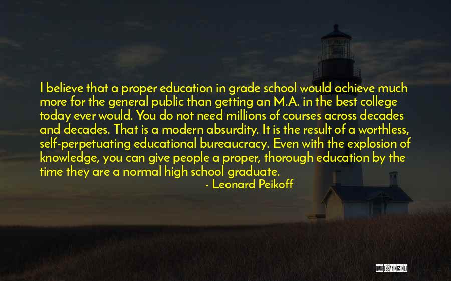 College Graduate Quotes By Leonard Peikoff