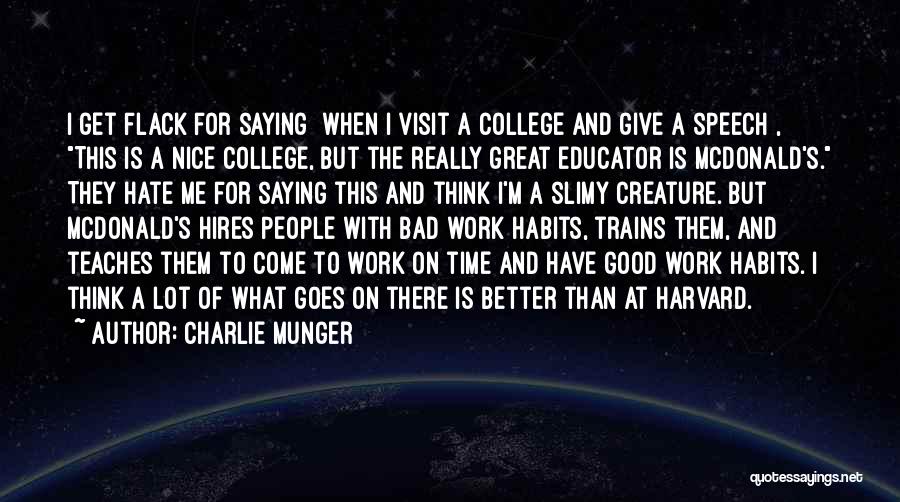 College Is For Quotes By Charlie Munger