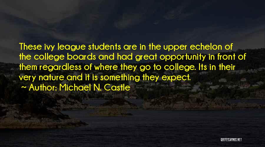 College Is Quotes By Michael N. Castle