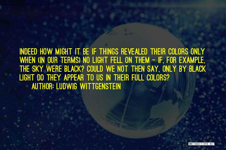 Colors In The Sky Quotes By Ludwig Wittgenstein