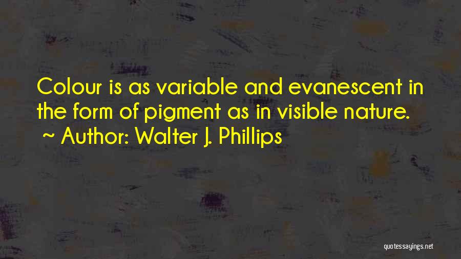 Colour In Nature Quotes By Walter J. Phillips