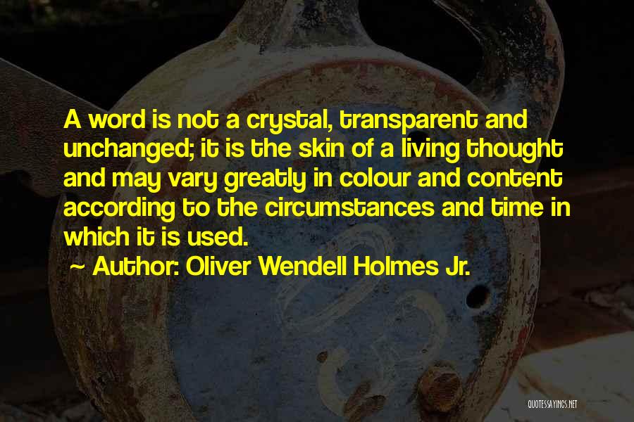 Colour Of Skin Quotes By Oliver Wendell Holmes Jr.