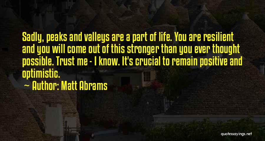 Come Out Stronger Quotes By Matt Abrams