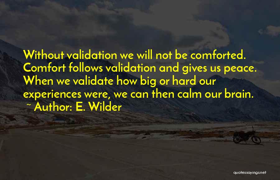 Comfort And Peace Quotes By E. Wilder