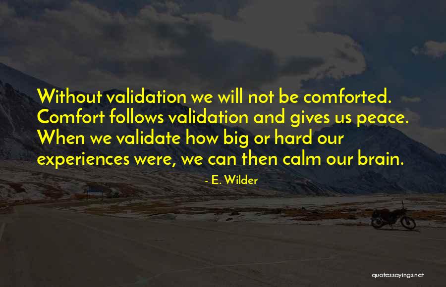 Comfort And Peace Quotes By E. Wilder