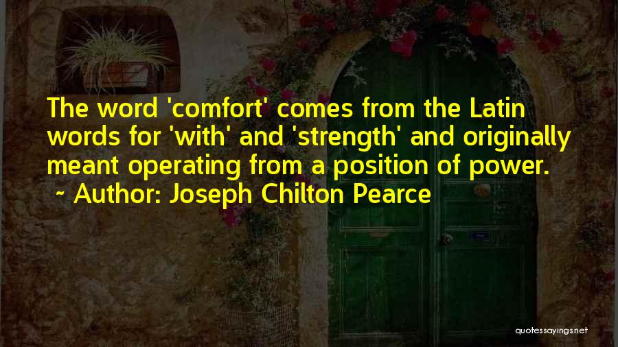 Comfort And Strength Quotes By Joseph Chilton Pearce