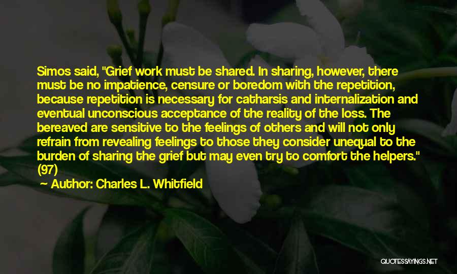 Comfort In Grief And Loss Quotes By Charles L. Whitfield