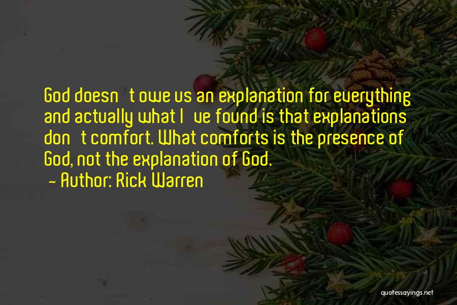 Comforts Quotes By Rick Warren