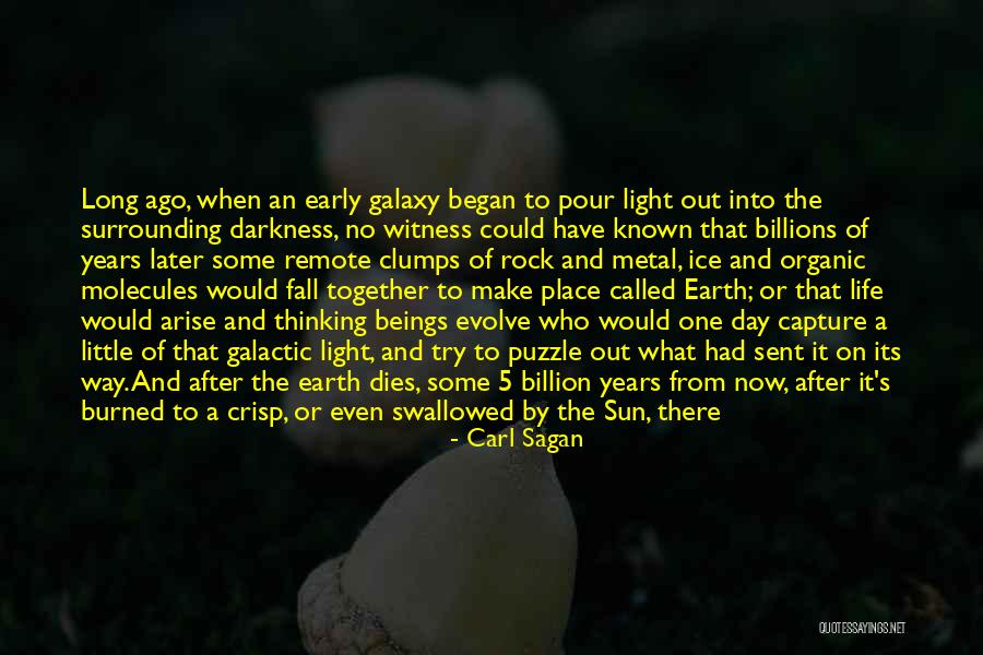 Coming Out Of The Darkness Into The Light Quotes By Carl Sagan