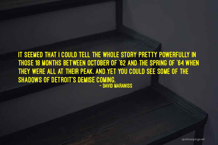 Coming Out Of The Shadows Quotes By David Maraniss