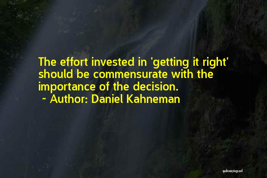 Commensurate Quotes By Daniel Kahneman