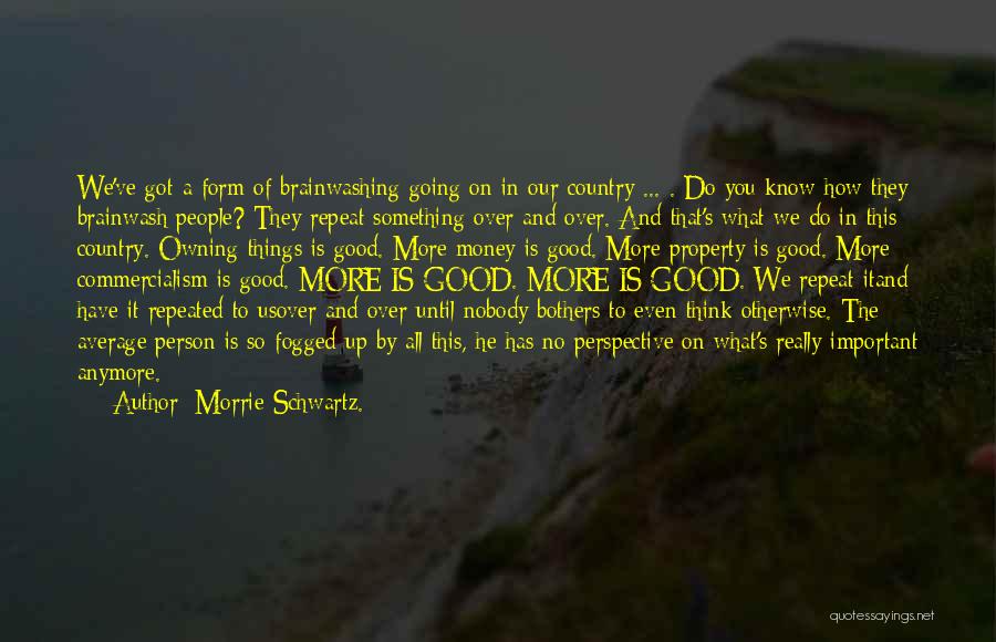 Commercialism Quotes By Morrie Schwartz.