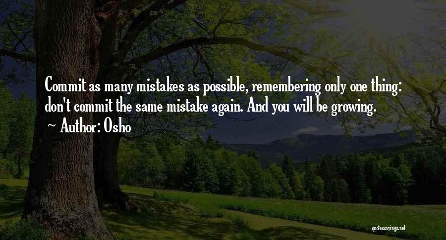 Commit Mistakes Quotes By Osho