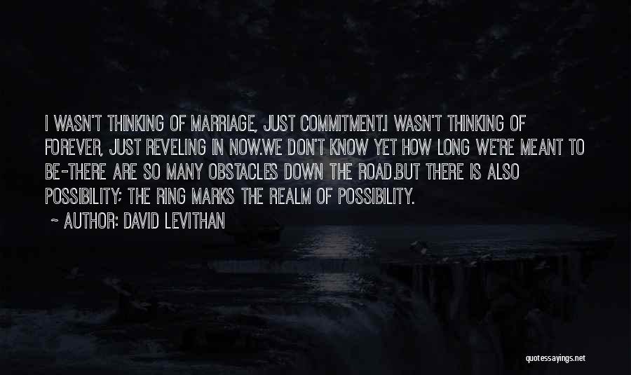 Commitment In Marriage Quotes By David Levithan