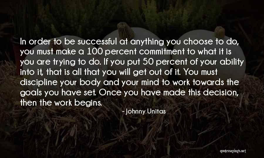 Commitment In Work Quotes By Johnny Unitas