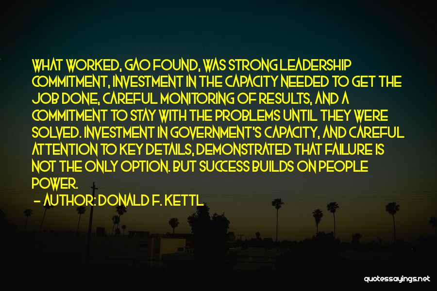 Commitment Job Quotes By Donald F. Kettl