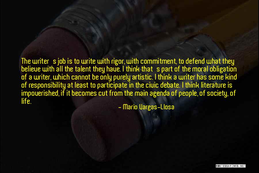 Commitment Job Quotes By Mario Vargas-Llosa