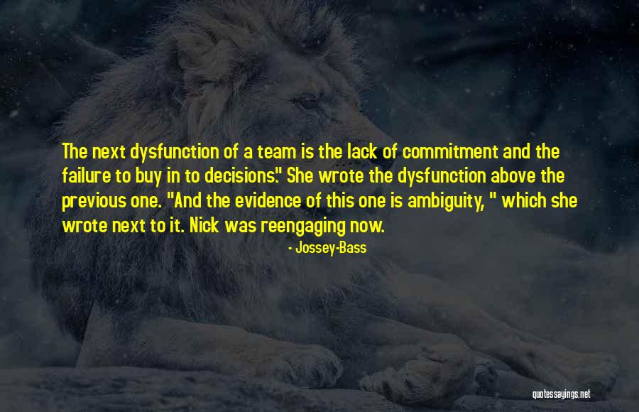 Commitment To A Team Quotes By Jossey-Bass