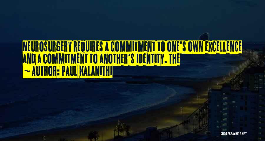 Commitment To Excellence Quotes By Paul Kalanithi