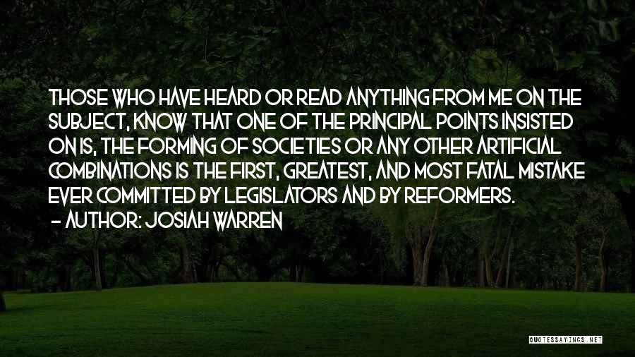Committed Mistake Quotes By Josiah Warren