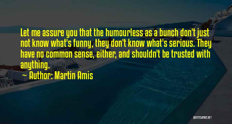 Common Sense Funny Quotes By Martin Amis