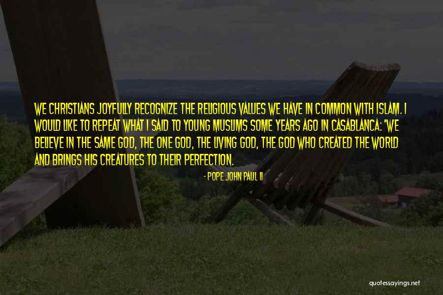 Common Values Quotes By Pope John Paul II Common Values Quotes By Pope John Paul II