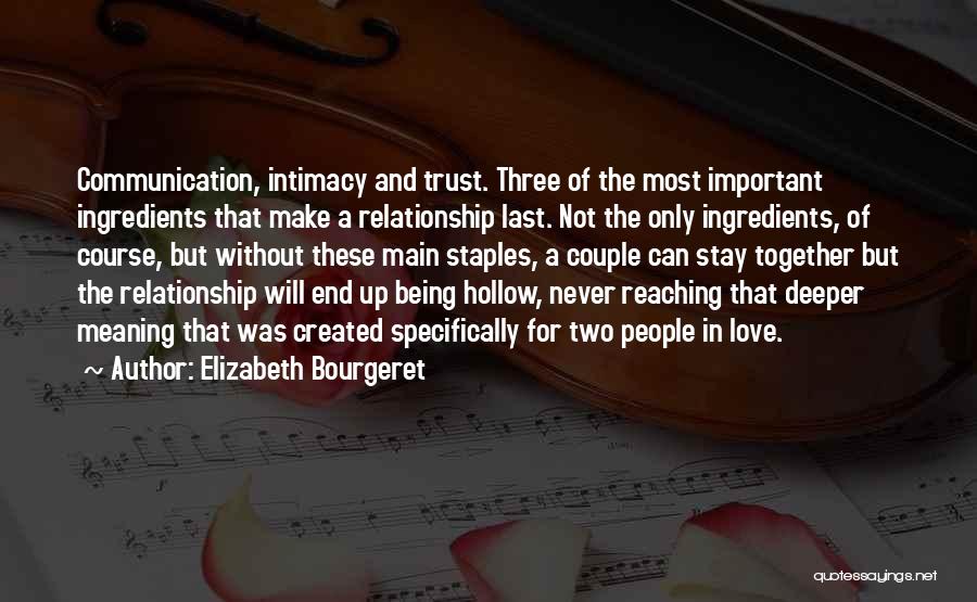 Communication And Relationship Quotes By Elizabeth Bourgeret