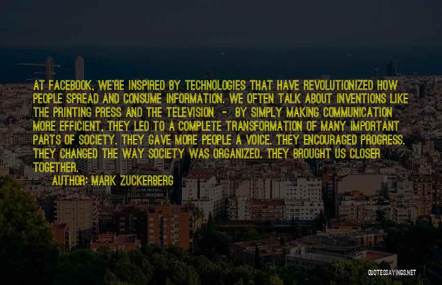 Communication And Technology Quotes By Mark Zuckerberg