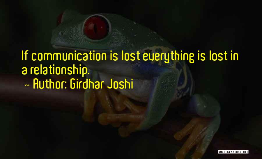 Communication In A Relationship Quotes By Girdhar Joshi