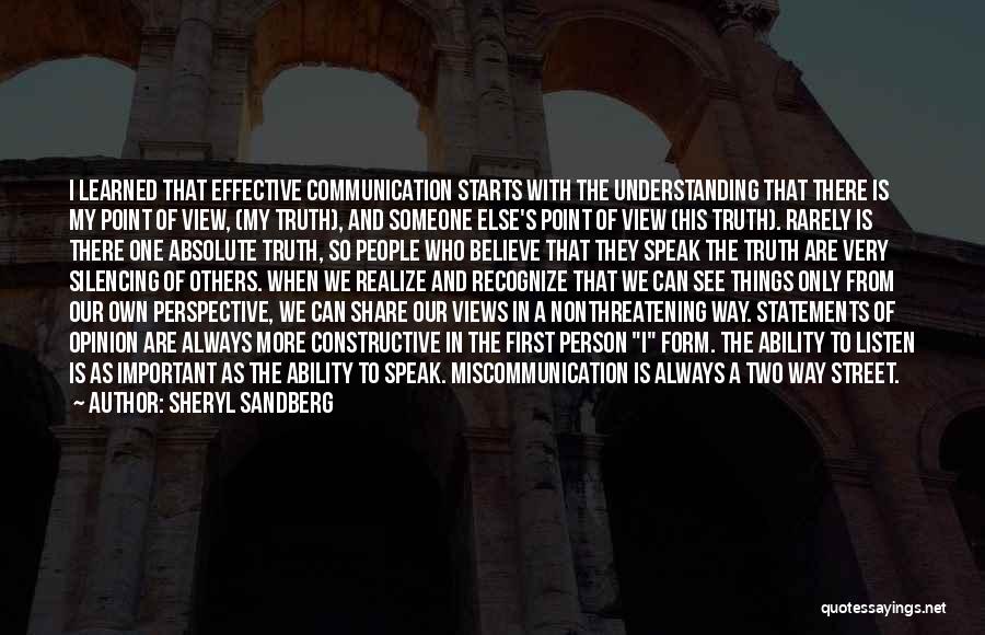 Communication Is A 2 Way Street Quotes By Sheryl Sandberg