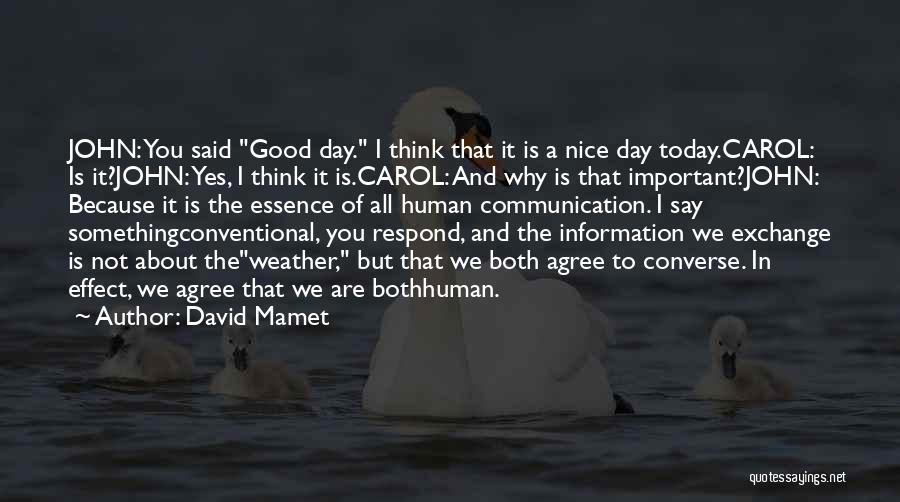 Communication Is Very Important Quotes By David Mamet