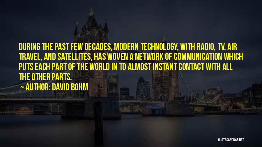 Communication Satellites Quotes By David Bohm