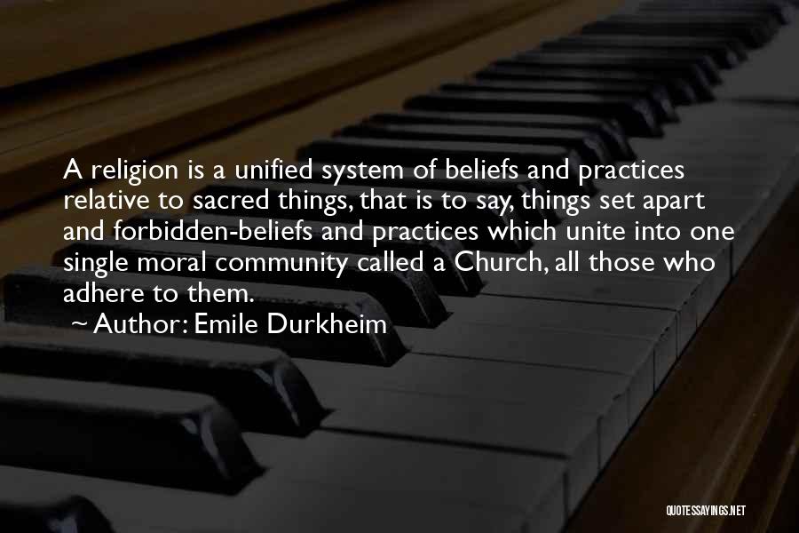 Community And Church Quotes By Emile Durkheim