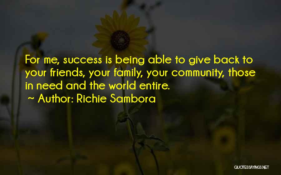 Community And Success Quotes By Richie Sambora