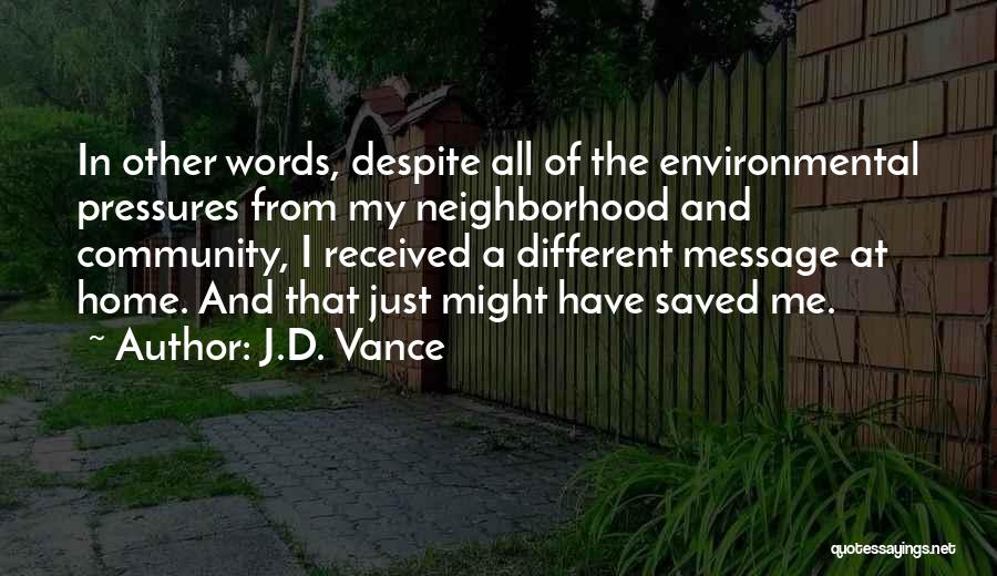 Community Neighborhood Quotes By J.D. Vance