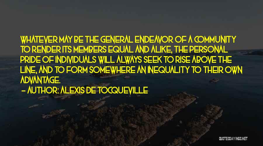 Community One Line Quotes By Alexis De Tocqueville