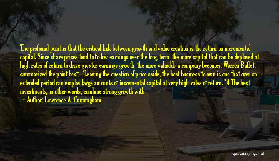 Company Growth Quotes By Lawrence A. Cunningham