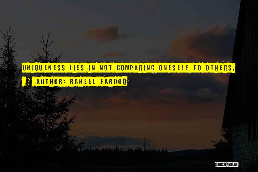 Comparing Others Quotes By Raheel Farooq