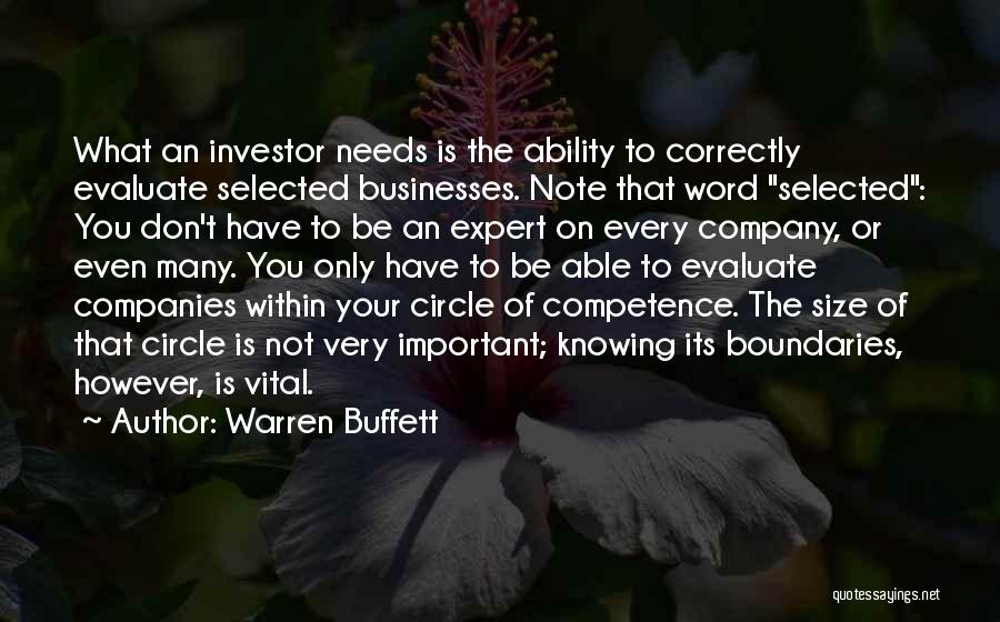 Competence Quotes By Warren Buffett