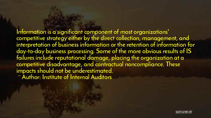 Competitive Strategy Quotes By Institute Of Internal Auditors