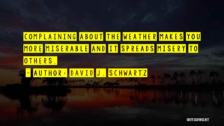 Complaining About The Weather Quotes By David J. Schwartz