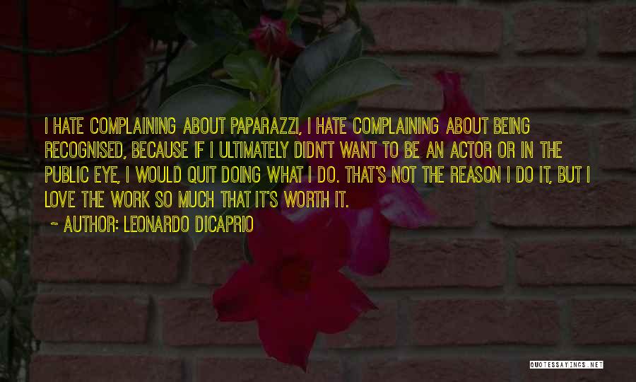 Complaining At Work Quotes By Leonardo DiCaprio