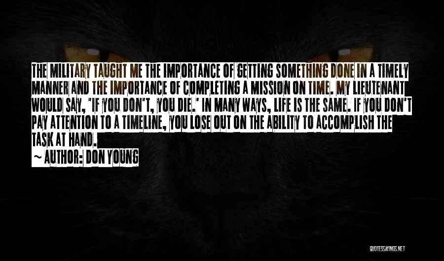 Completing Tasks On Time Quotes By Don Young