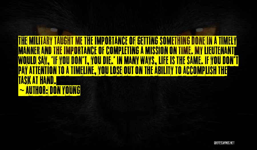 Completing Tasks Quotes By Don Young