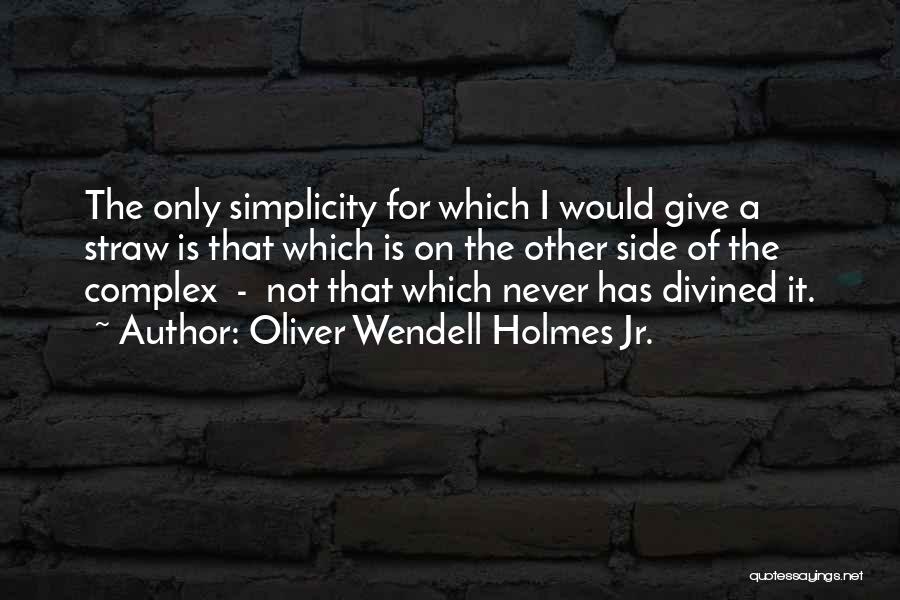 Complex Simplicity Quotes By Oliver Wendell Holmes Jr.