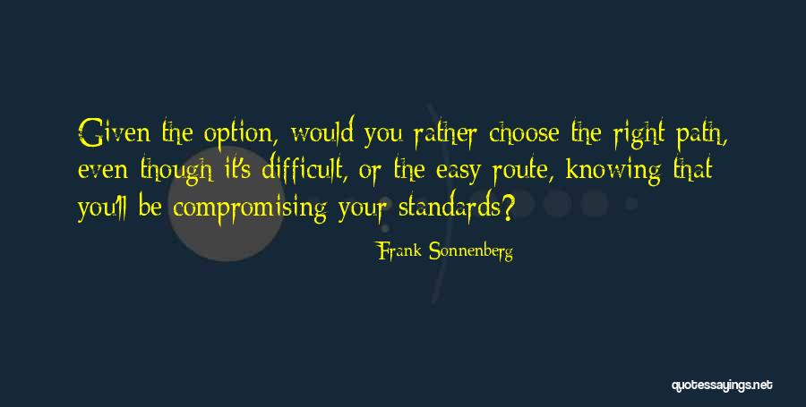 Compromising Standards Quotes By Frank Sonnenberg