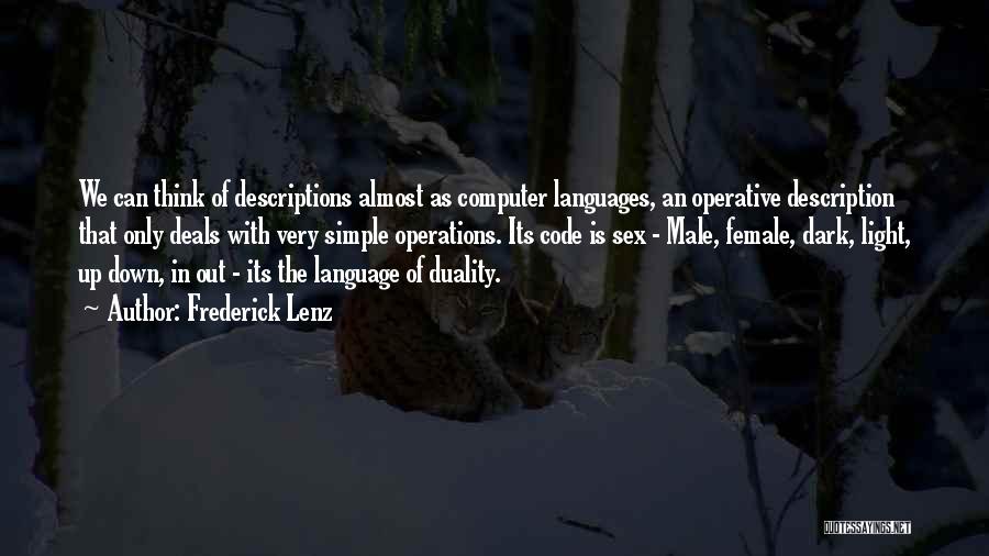 Computer Code Quotes By Frederick Lenz