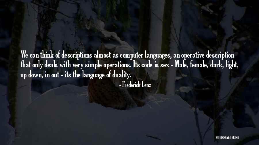 Computer Code Quotes By Frederick Lenz