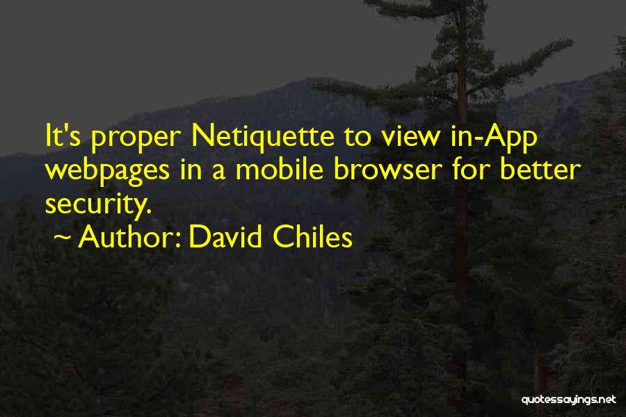 Computer Network Security Quotes By David Chiles