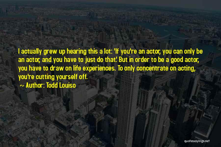 Concentrate On Yourself Quotes By Todd Louiso